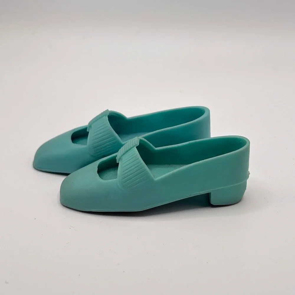 Vintage Ideal Crissy Doll Original Blue Shoes Squishy Turquoise Mary Jane CM9983